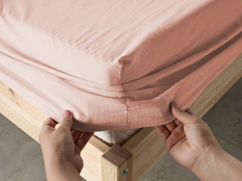 New Cotton Çarşaf Çift King Size - Somon