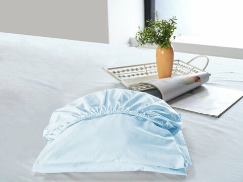 New Cotton Çarşaf Çift King Size - Mavi