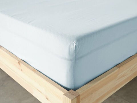 New Cotton Çarşaf Çift King Size - Mavi