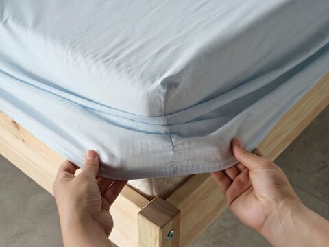 New Cotton Çarşaf Çift King Size - Mavi