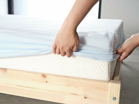 New Cotton Çarşaf Çift King Size - Mavi