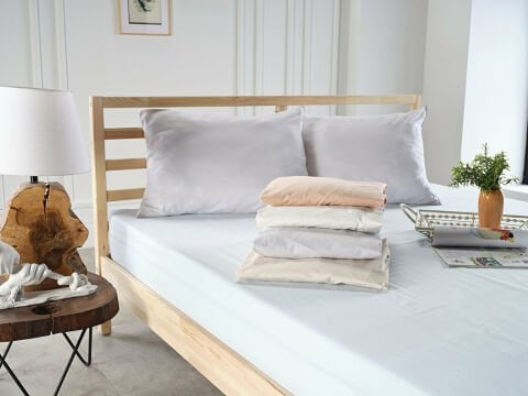New Cotton Çarşaf Çift King Size - Mavi