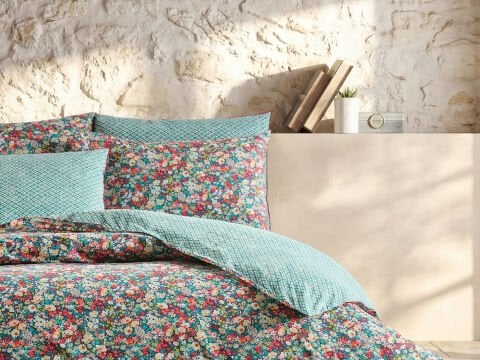 Leris Ranforce Elit Nevresim Takımı Çift King Size - Koyu Yeşil