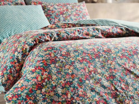 Leris Ranforce Elit Nevresim Takımı Çift King Size - Koyu Yeşil