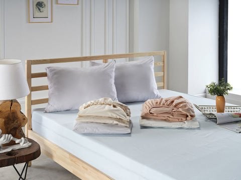 New Cotton Çarşaf Tek King Size - Krem