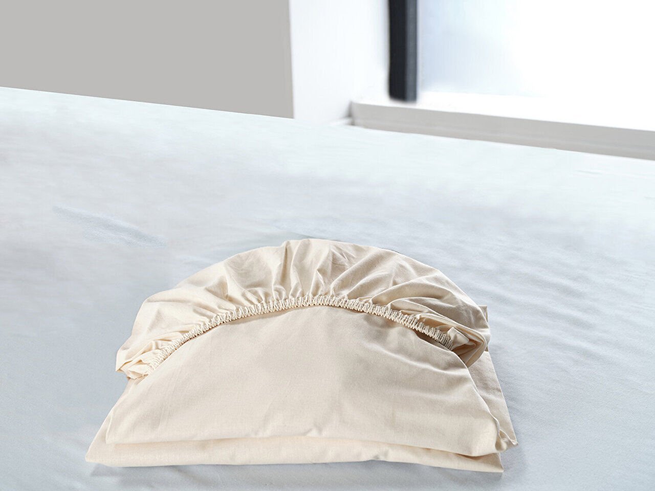 New Cotton Çarşaf Çift King Size - Krem