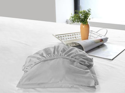 New Cotton Çarşaf Çift King Size - Gri