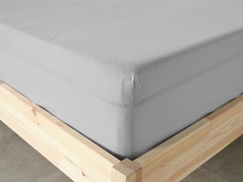 New Cotton Çarşaf Çift King Size - Gri