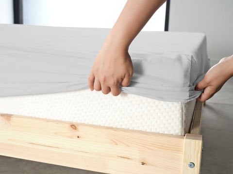 New Cotton Çarşaf Çift King Size - Gri