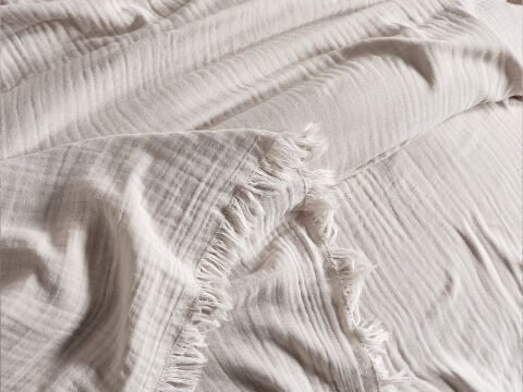 Natura Müslin Çok Amaçlı Örtü Çift Kişilik - Açık Gri