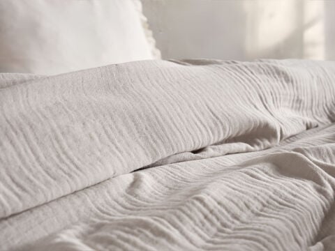 Natura Müslin Çok Amaçlı Örtü Çift Kişilik - Açık Gri