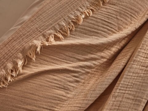 Natura Müslin Çok Amaçlı Örtü Çift Kişilik - Cappucino