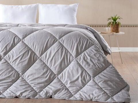 Mora Microfiber Desenli Yorgan Çift Kişilik - Gri