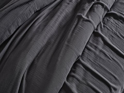 Natura Müslin Çok Amaçlı Örtü Çift Kişilik - Koyu Gri