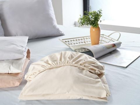 New Cotton Çarşaf Çift Kişilik - Krem