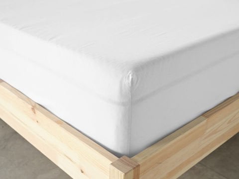 New Cotton Çarşaf Tek King Size - Beyaz