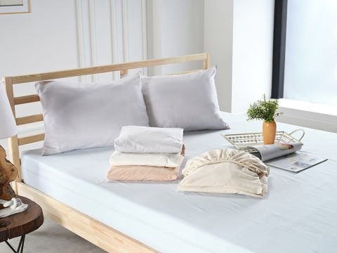 New Cotton Çarşaf Tek King Size - Beyaz