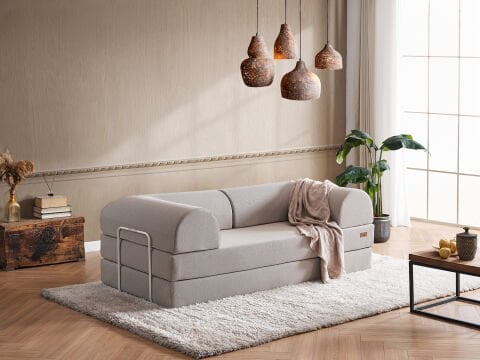 Bohem Keten İkili Koltuk Bej