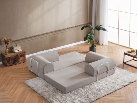 Bohem Keten İkili Koltuk Bej