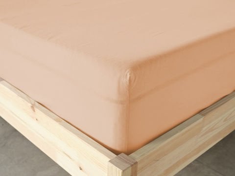 New Cotton Çarşaf Tek King Size - Somon