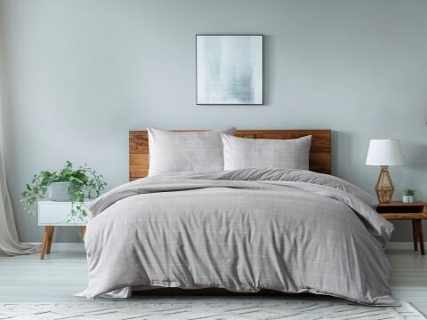 Mayro Nevresim Takımı Tek Kişilik - Açık Gri