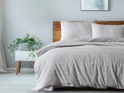 Mayro Nevresim Takımı Çift Kişilik - Açık Gri