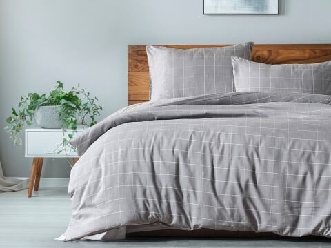 Mayro Nevresim Takımı Tek Kişilik - Koyu Gri