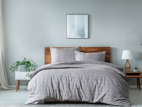 Mayro Nevresim Takımı Çift Kişilik - Koyu Gri