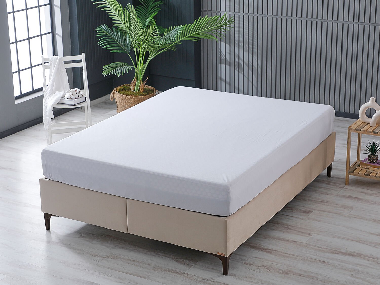 Softy Sıvı Geçirmez Fitted Alez 200 x 200 cm - Beyaz