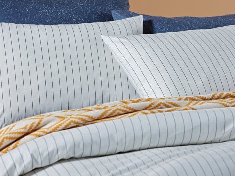 Stripe Vita Nevresim Takımı Krem - Tek Kişilik