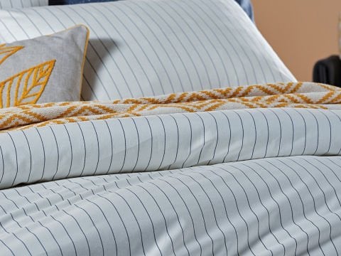 Stripe Vita Nevresim Takımı Krem - Tek Kişilik