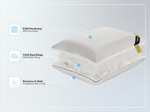 Whiteline Microfiber Yastık 60 x 80 cm - Beyaz