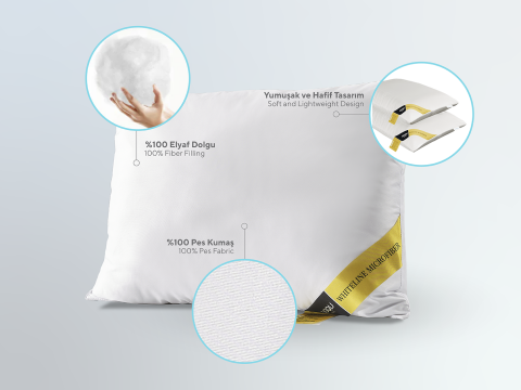 Whiteline Microfiber Yastık 60 x 80 cm - Beyaz