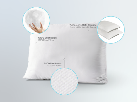 Whiteline Microfiber Yastık 60 x 80 cm - Beyaz