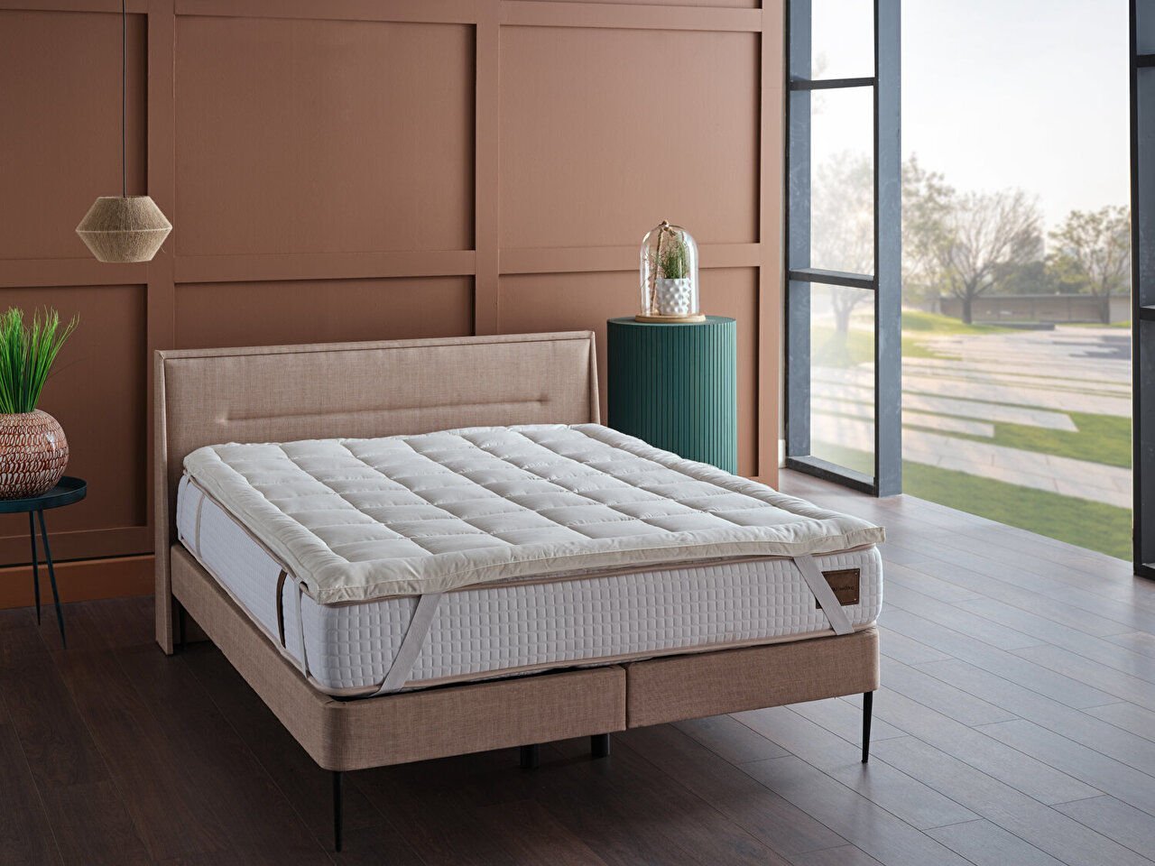 Pamuk Yatak Pedi 160 x 200 cm - Beyaz