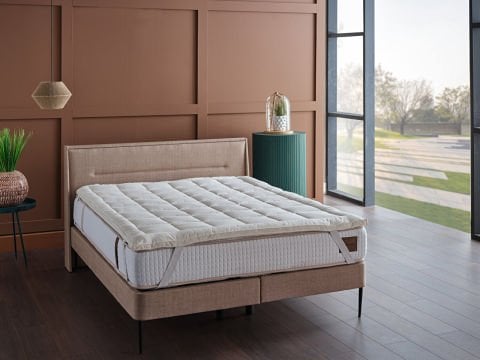 Pamuk Yatak Pedi 160 x 200 cm - Beyaz