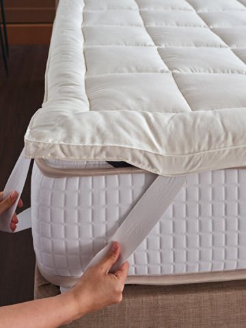 Pamuk Yatak Pedi 160 x 200 cm - Beyaz