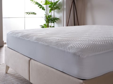 Collagen Sıvı Geçirmez Fitted Alez 140 x 190 cm - Beyaz