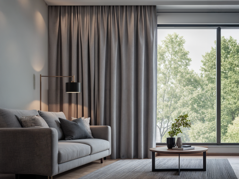 Dalia Blackout Perde 140 x 270 cm - Koyu Gri