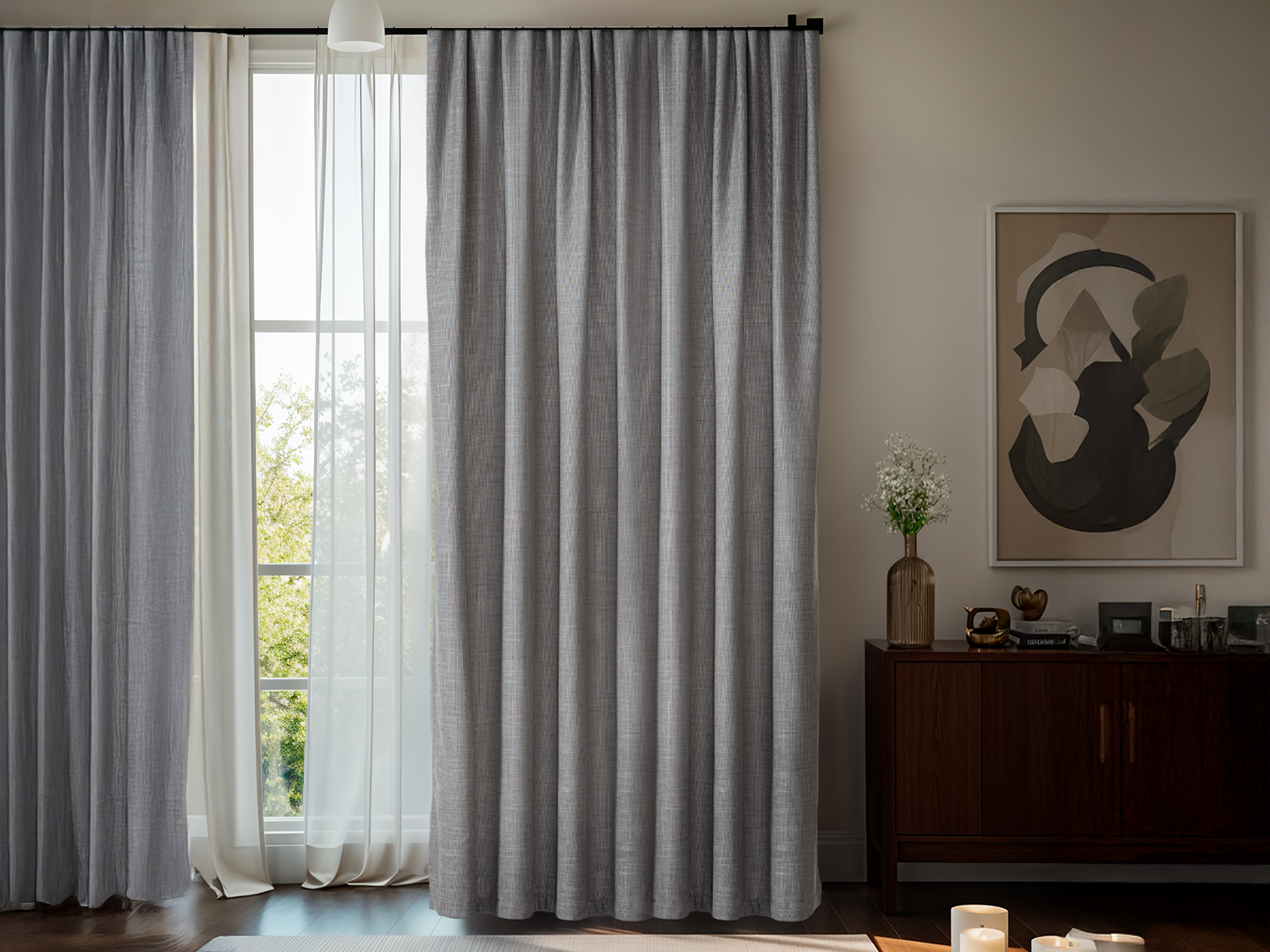 Serila Fon Perde 140 x 270 cm - Antrasit