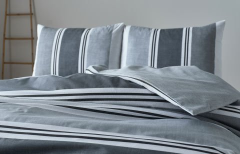 Easy Cotton Nevresim Takımı Listra Çift Kişilik - Gri