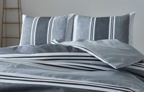 Easy Cotton Nevresim Takımı Listra Çift Kişilik - Gri