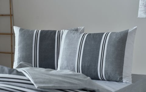 Easy Cotton Nevresim Takımı Listra Çift Kişilik - Gri