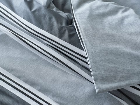 Easy Cotton Nevresim Takımı Listra Çift Kişilik - Gri