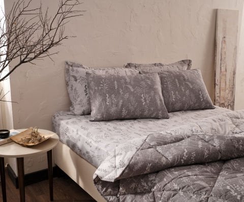 Easy Cotton Comforter Set Sereal Çift Kişilik - Kahve