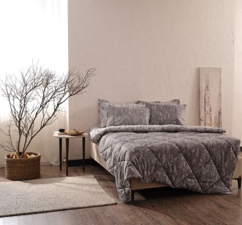 Easy Cotton Comforter Set Sereal Çift Kişilik - Kahve