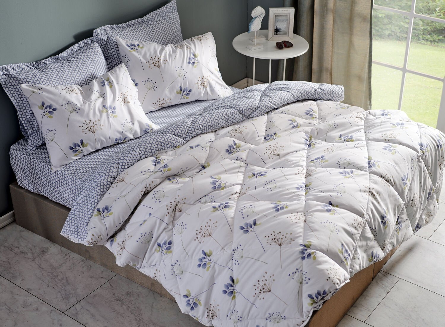 Easy Cotton Comforter Set Flourish Çift Kişilik - Krem