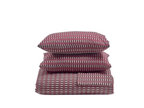 Luxury Ranforce Nevresim Takımı Kravin Çift Kişilik - Bej-Bordo