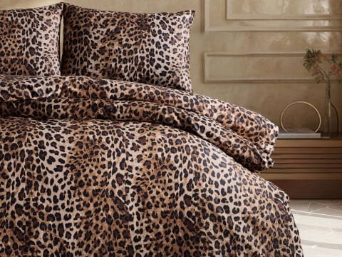 Luxury Saten Nevresim Takımı Pantera Tek Kişilik - Leopar