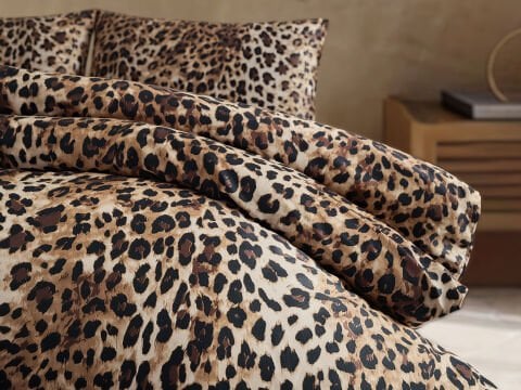 Luxury Saten Nevresim Takımı Pantera Çift Kişilik - Leopar